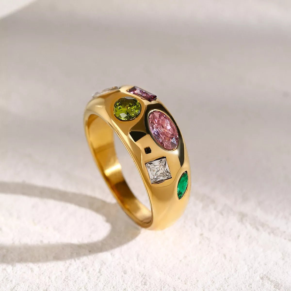 18K Gold - Plated Colorful Zircon Ring - MAD RUFFI
