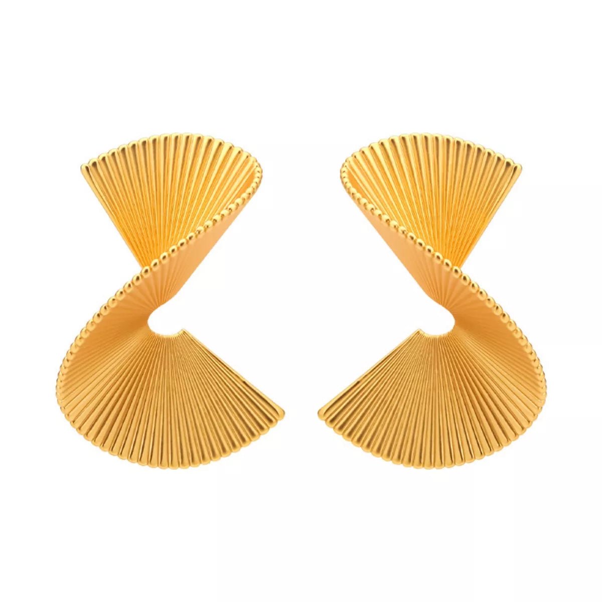 18K Gold - Plated Copper Fan - Shaped Earrings - MAD RUFFI