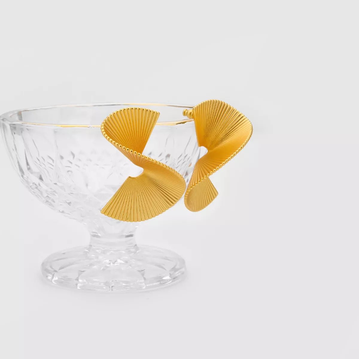 18K Gold - Plated Copper Fan - Shaped Earrings - MAD RUFFI