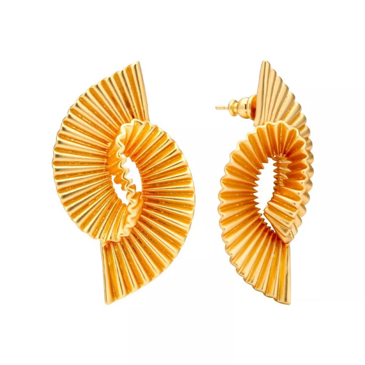18K Gold - Plated Copper Geometric Spiral Earrings - MAD RUFFI