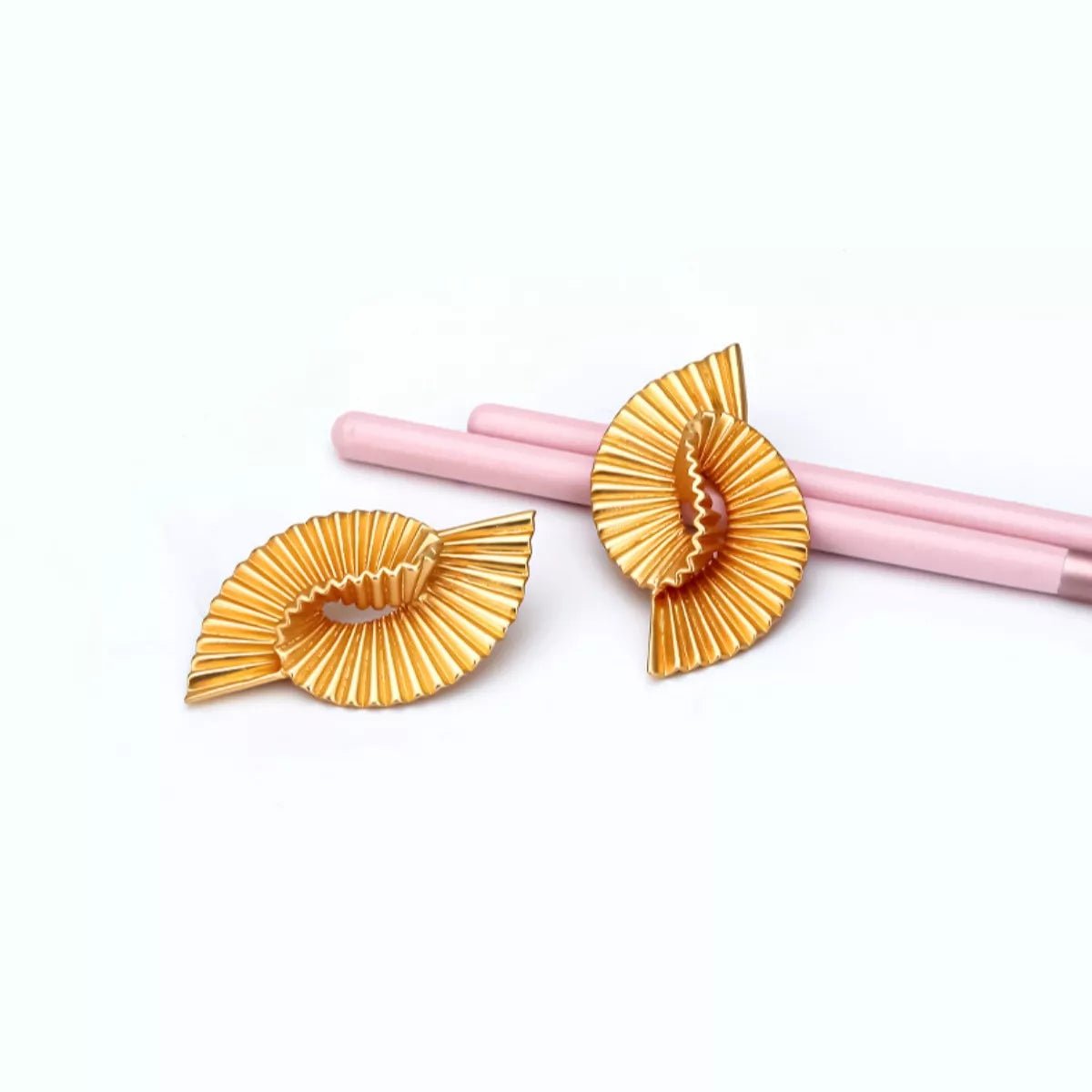 18K Gold - Plated Copper Geometric Spiral Earrings - MAD RUFFI