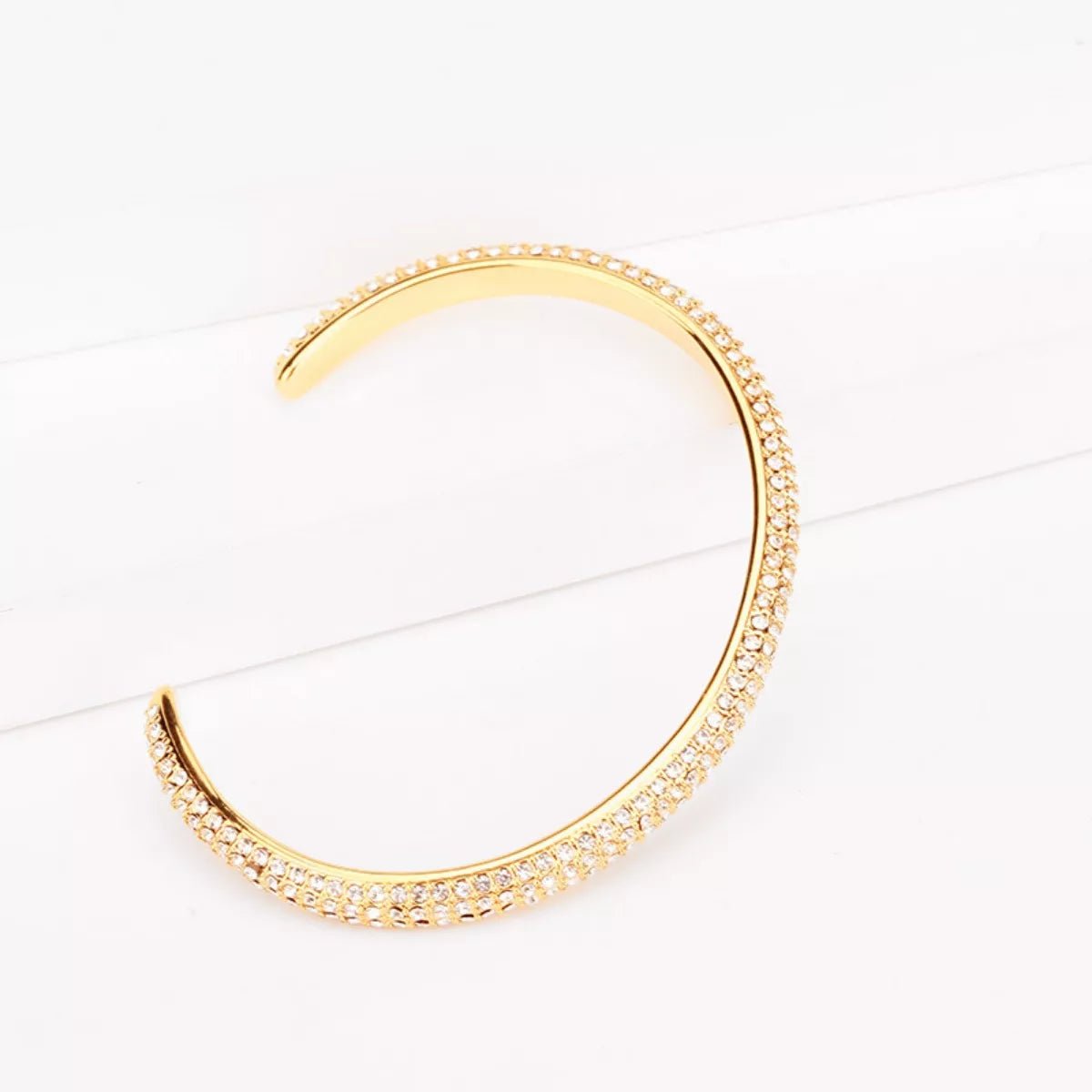 18K Gold - Plated Copper Zircon Open Bracelet - MAD RUFFI
