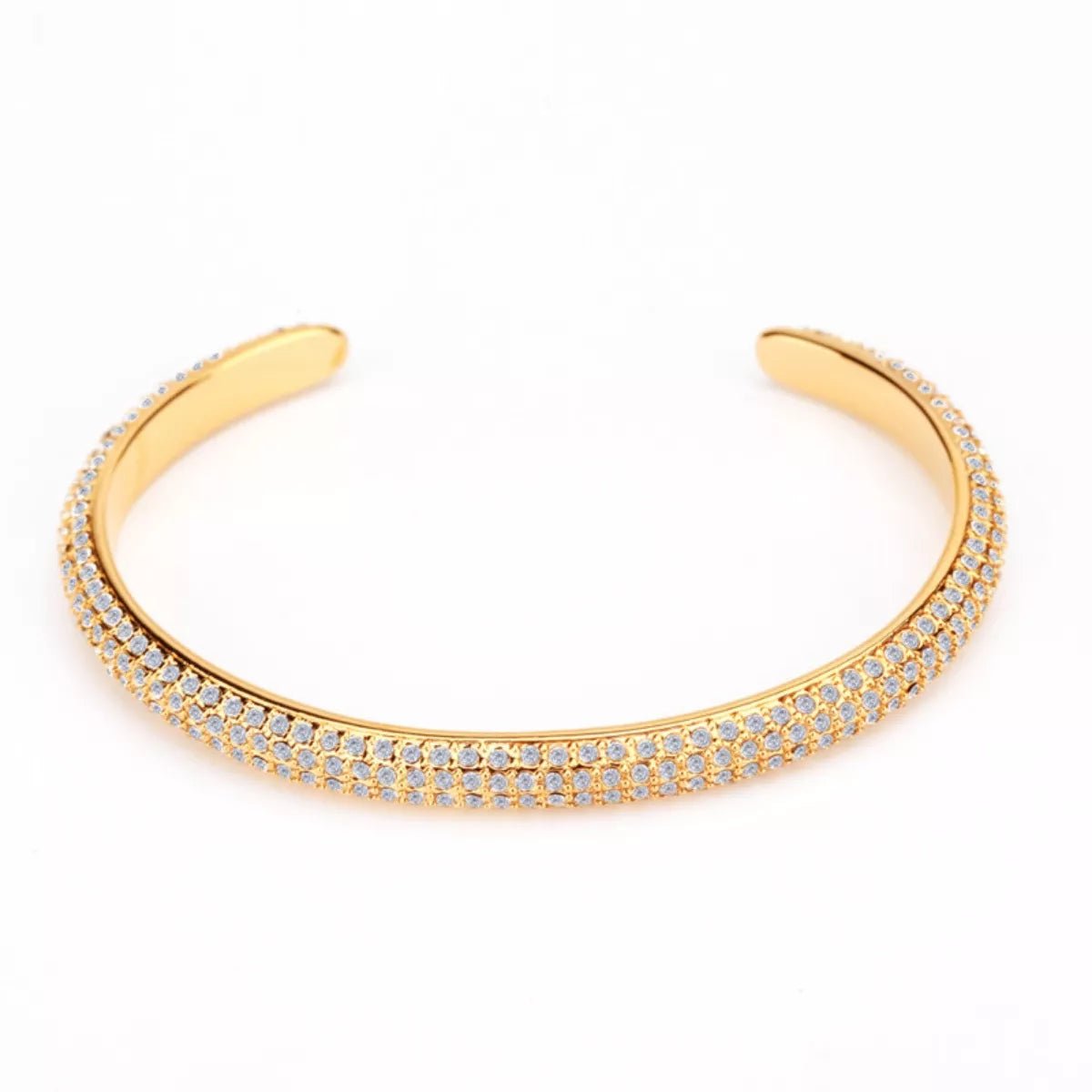18K Gold - Plated Copper Zircon Open Bracelet - MAD RUFFI