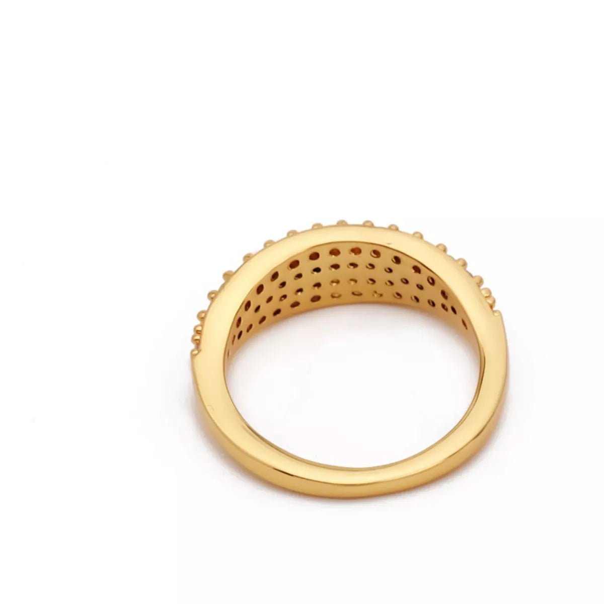 18K Gold - Plated Copper Zircon Round Ring - MAD RUFFI