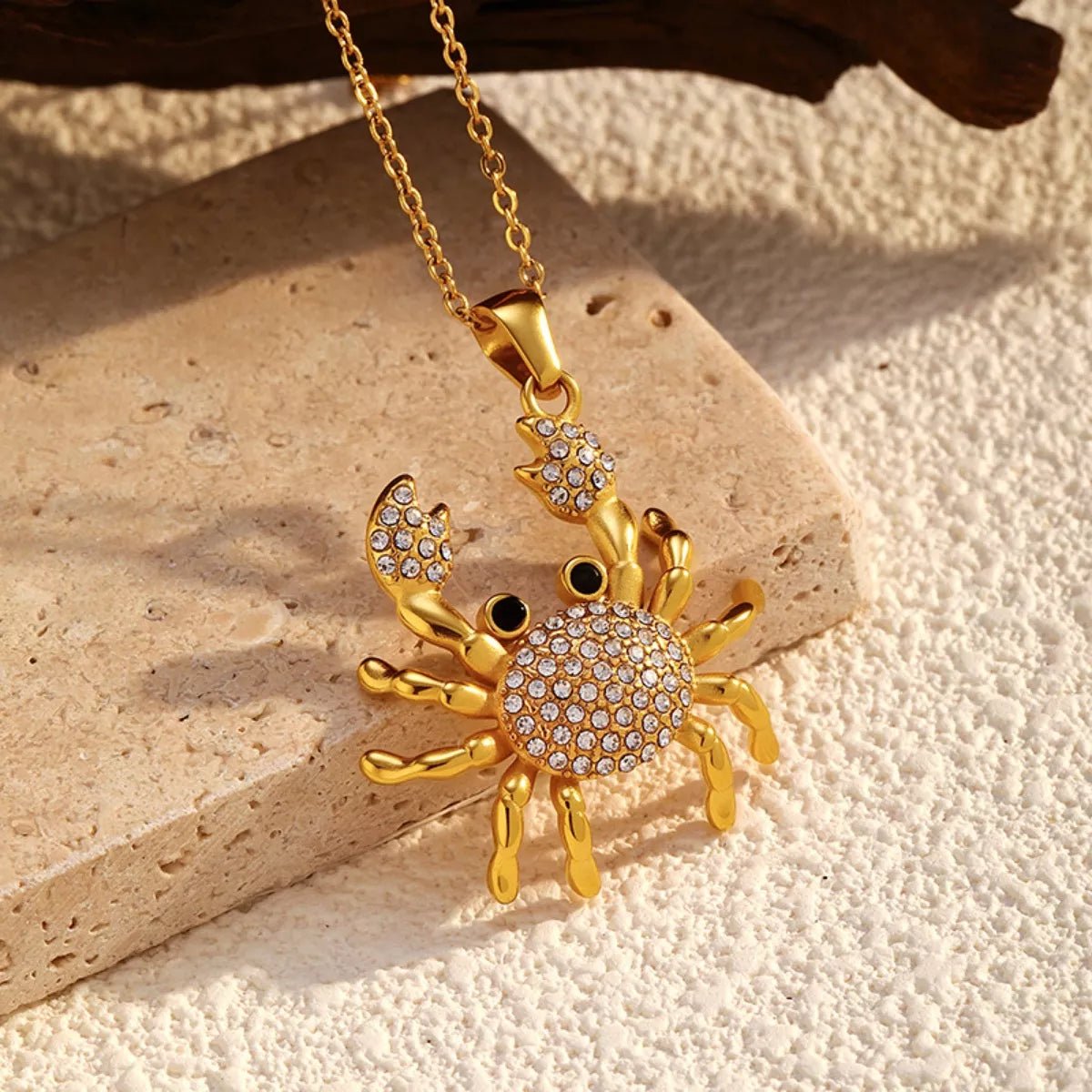 18K Gold - Plated Crab Pendant Necklace - MAD RUFFI