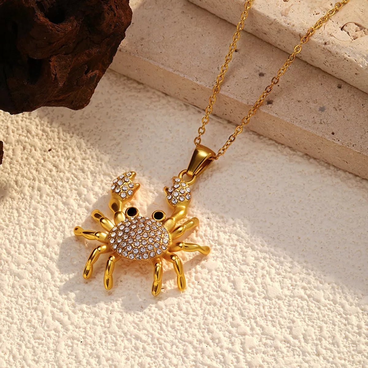 18K Gold - Plated Crab Pendant Necklace - MAD RUFFI