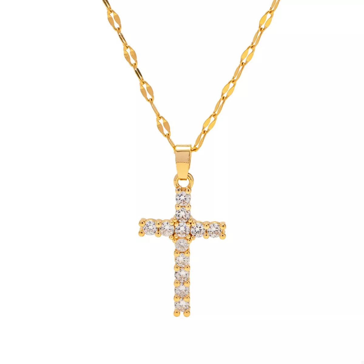 18K Gold - Plated Cross Pendant Necklace - MAD RUFFI