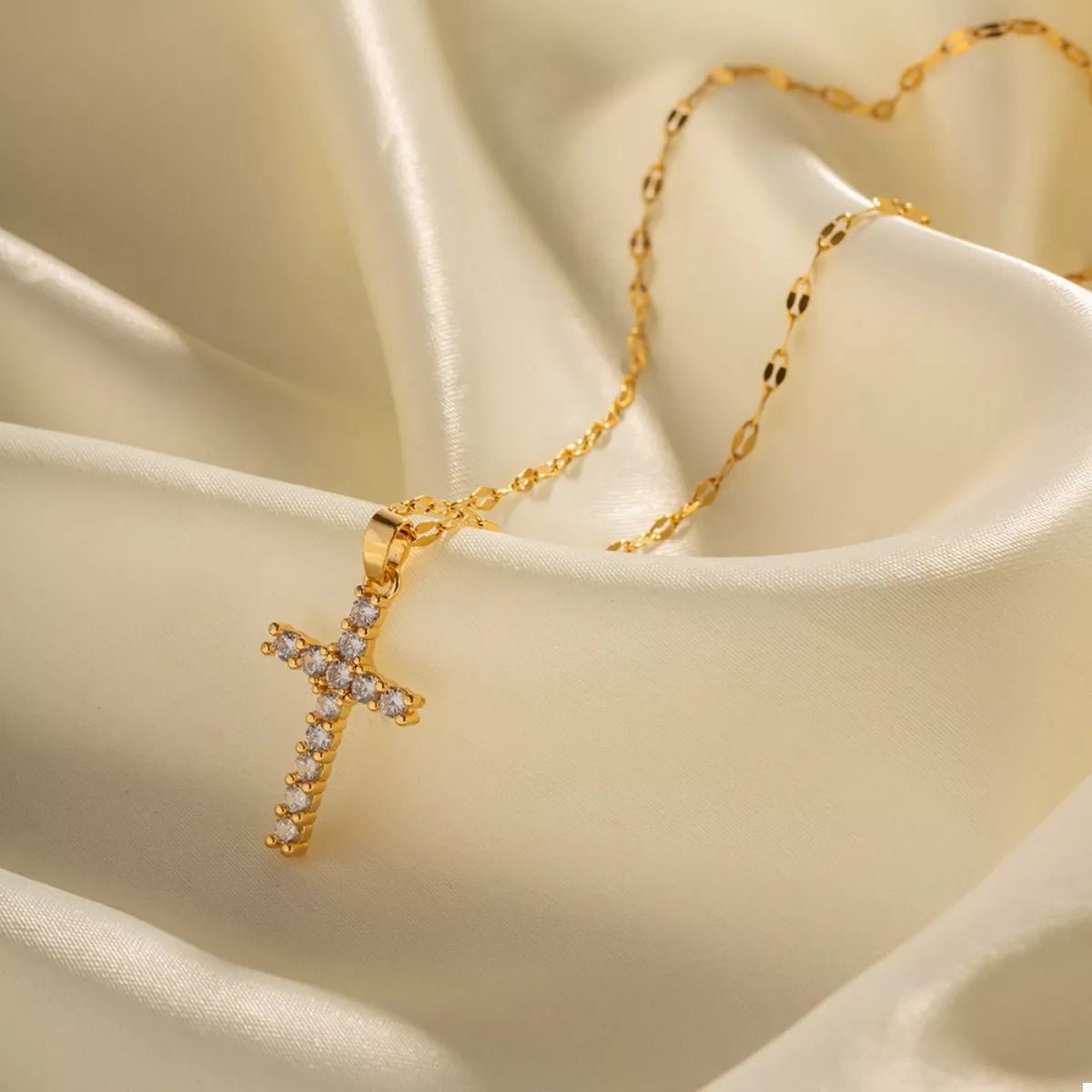18K Gold - Plated Cross Pendant Necklace - MAD RUFFI