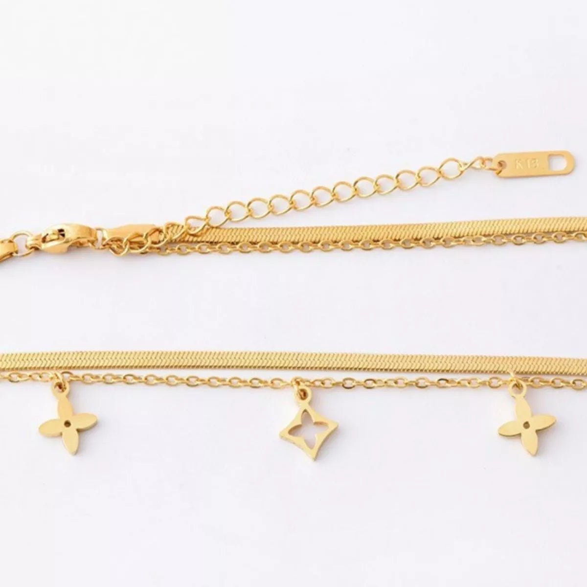 18K Gold - Plated Double Layered Charm Necklace - MAD RUFFI