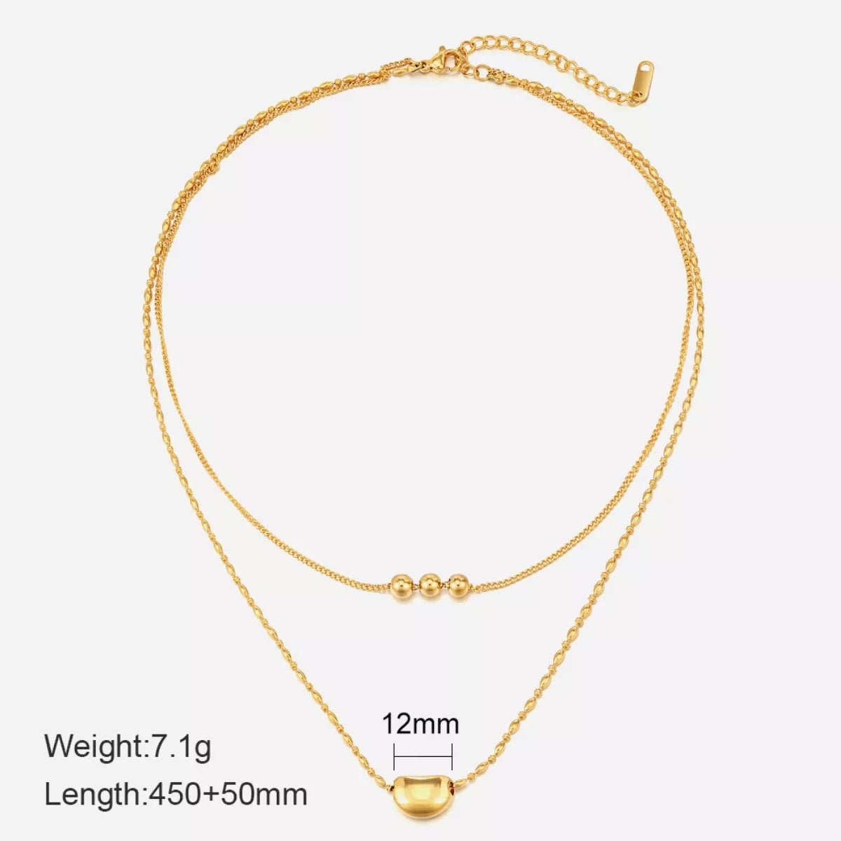 18K Gold - Plated Double Layered Necklace - MAD RUFFI
