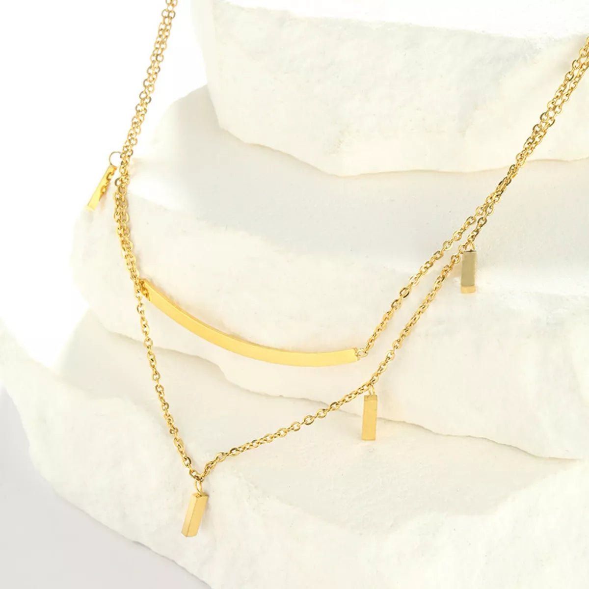 18K Gold - Plated Double Layered Necklace - MAD RUFFI