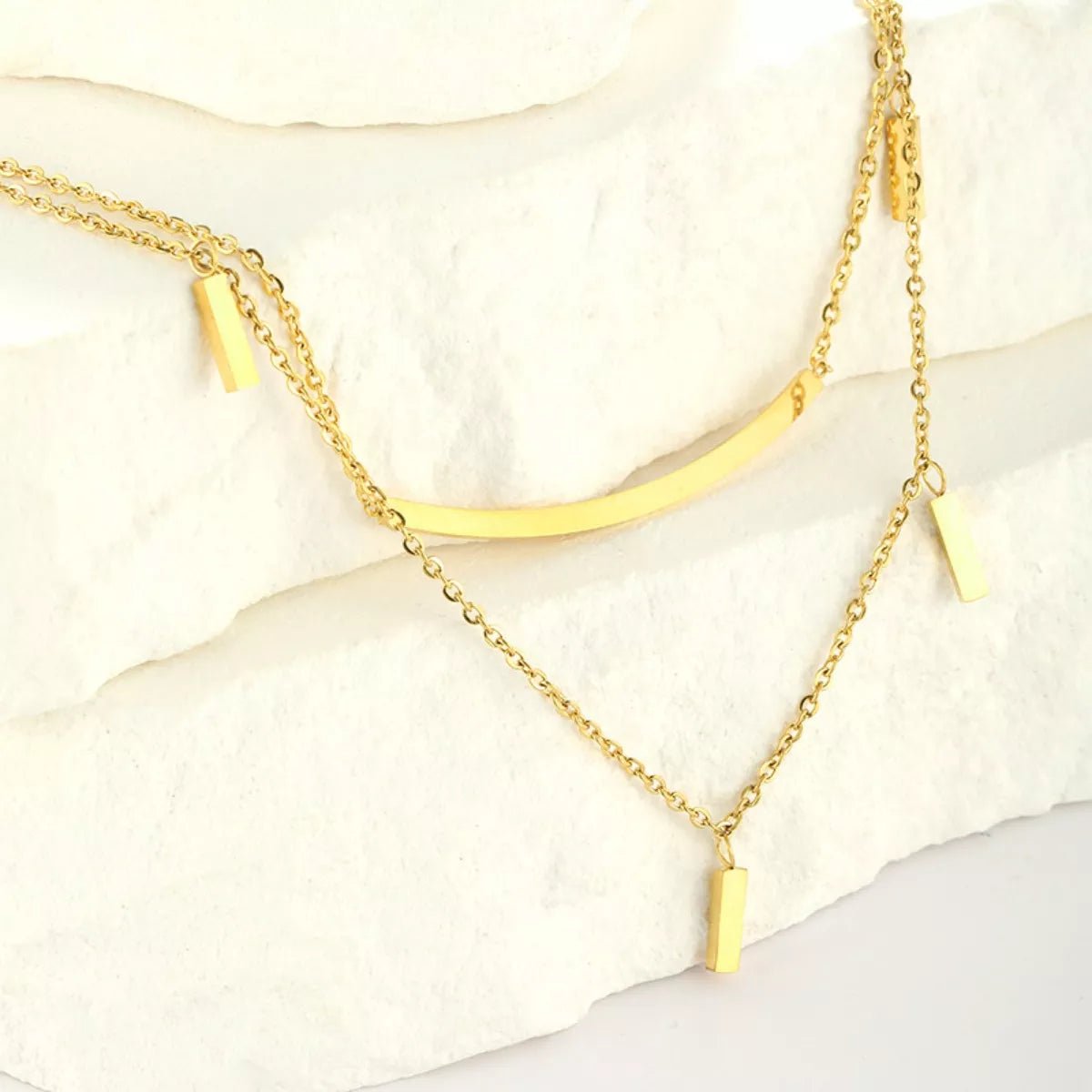 18K Gold - Plated Double Layered Necklace - MAD RUFFI