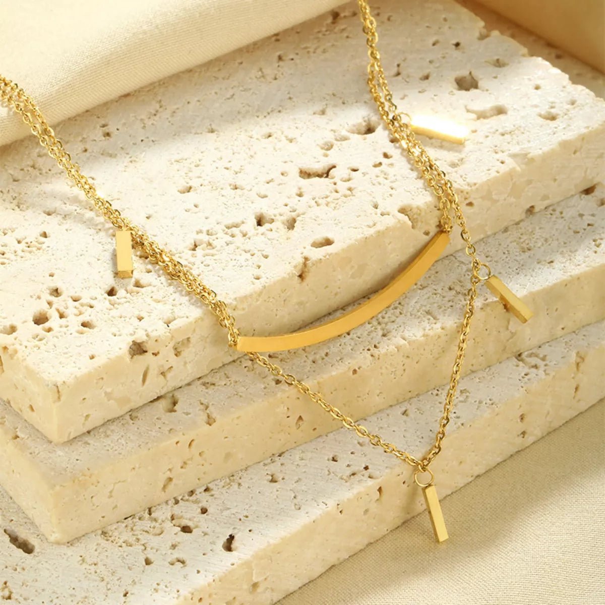 18K Gold - Plated Double Layered Necklace - MAD RUFFI