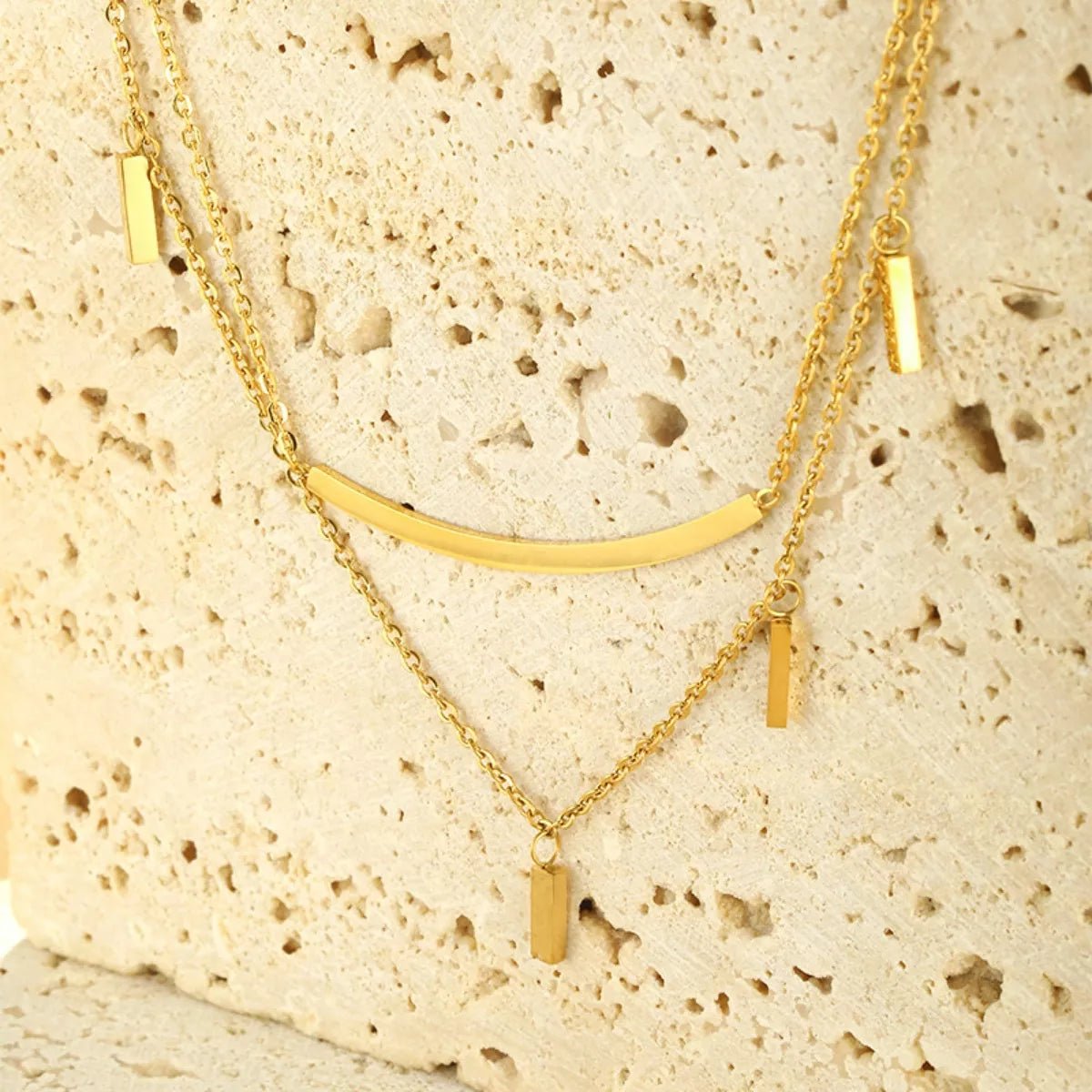 18K Gold - Plated Double Layered Necklace - MAD RUFFI