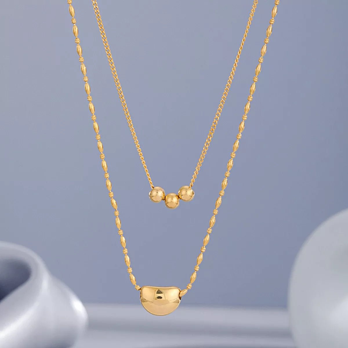 18K Gold - Plated Double Layered Necklace - MAD RUFFI
