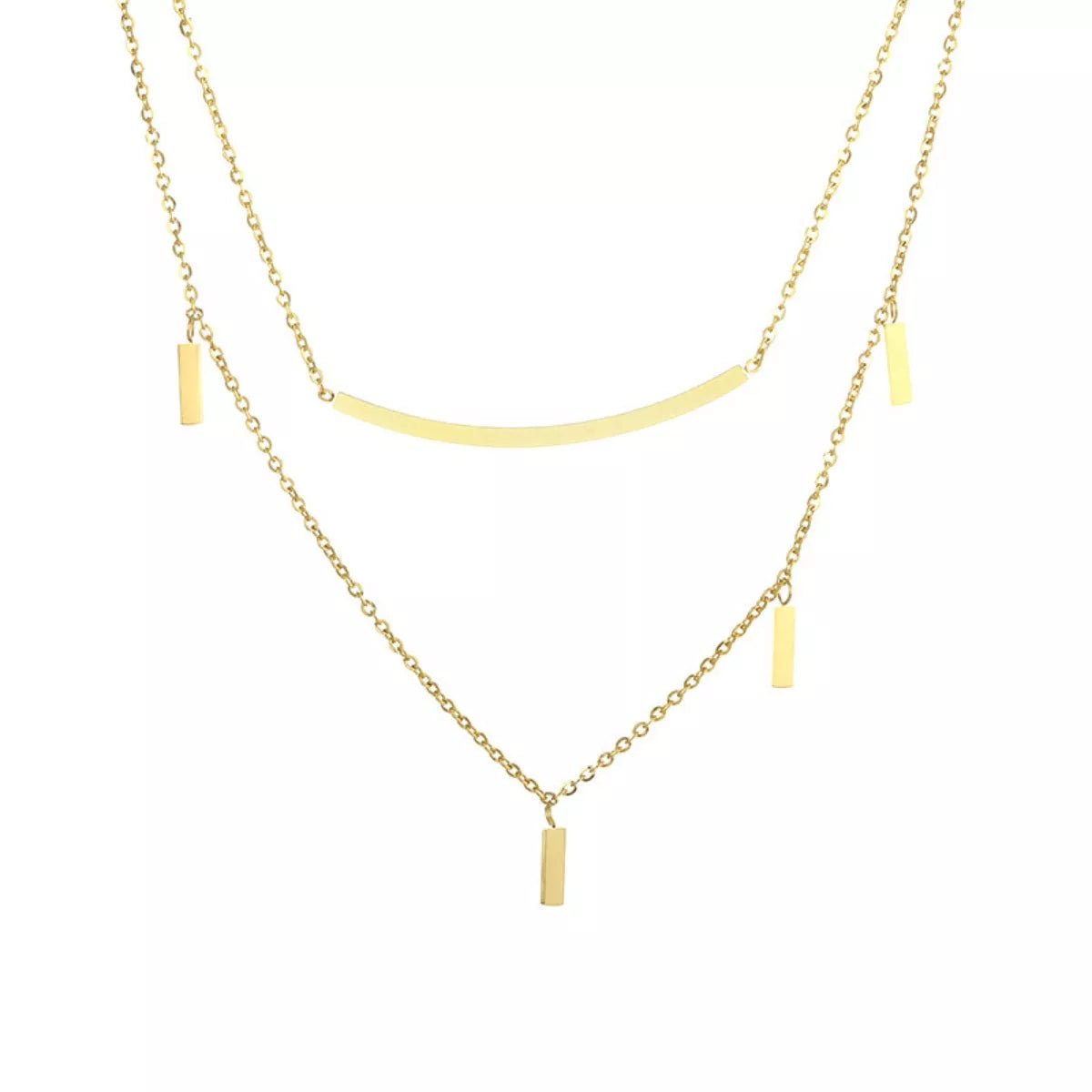 18K Gold - Plated Double Layered Necklace - MAD RUFFI