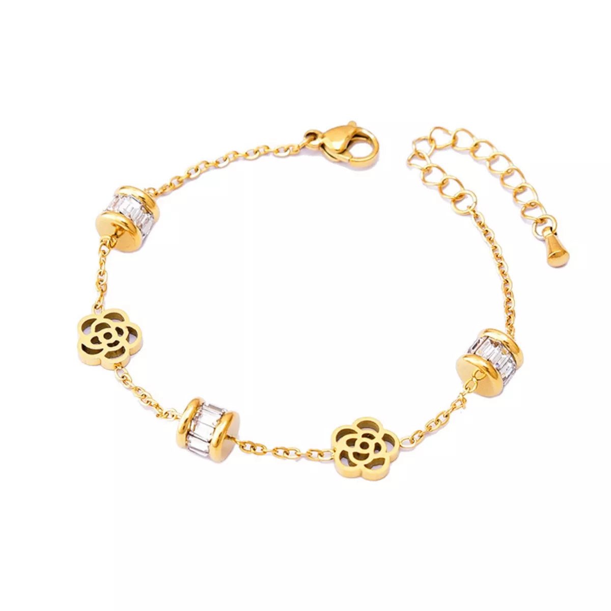 18K Gold - Plated Flower Bracelet - MAD RUFFI