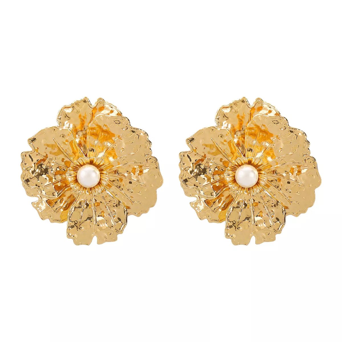 18K Gold - Plated Flower Earrings - MAD RUFFI