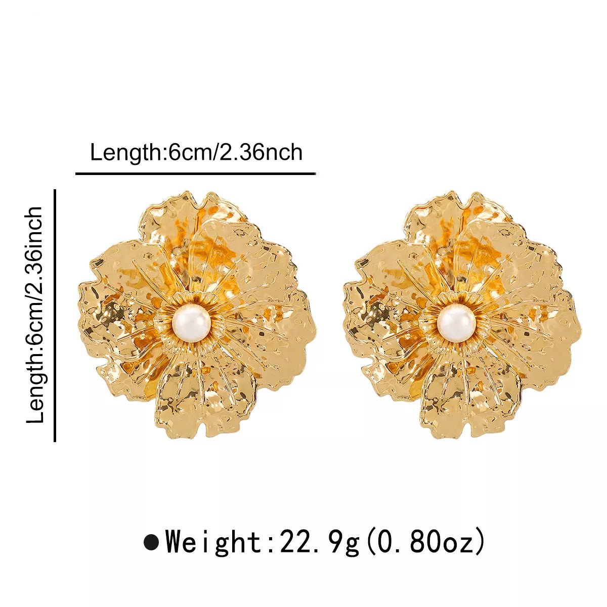 18K Gold - Plated Flower Earrings - MAD RUFFI