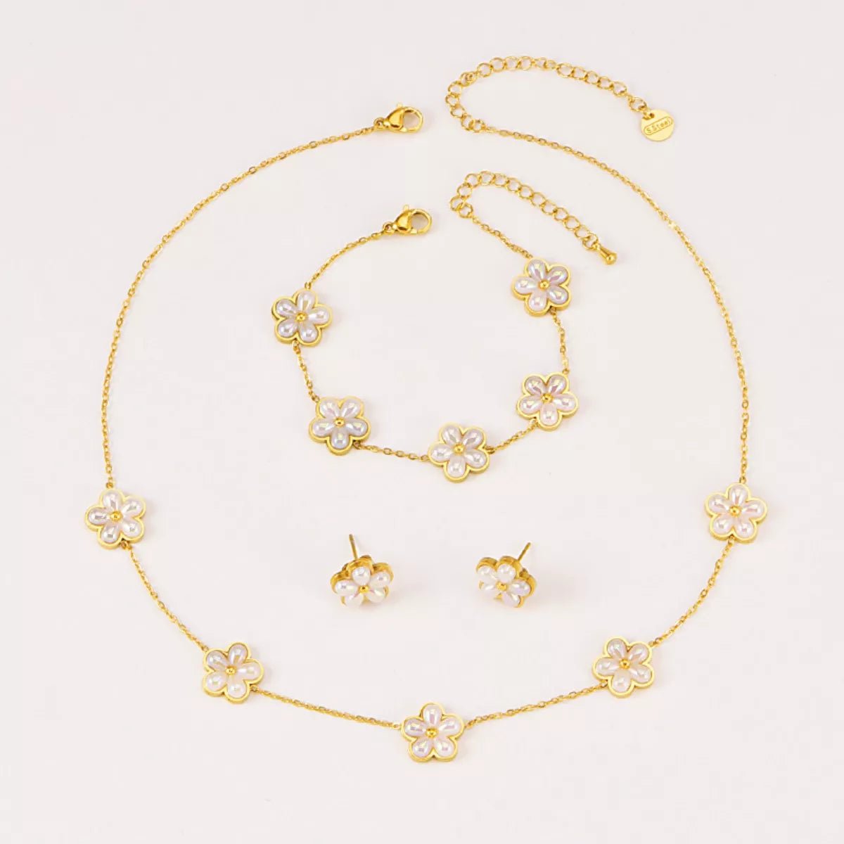 18K Gold - Plated Flower Jewelry Set - MAD RUFFI