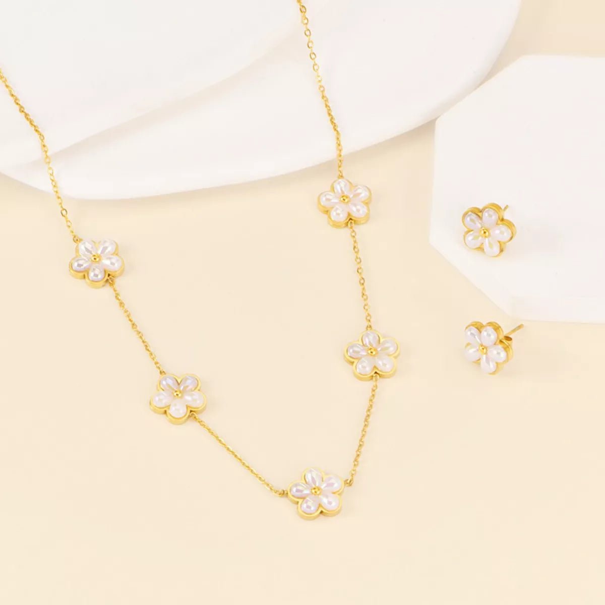 18K Gold - Plated Flower Jewelry Set - MAD RUFFI