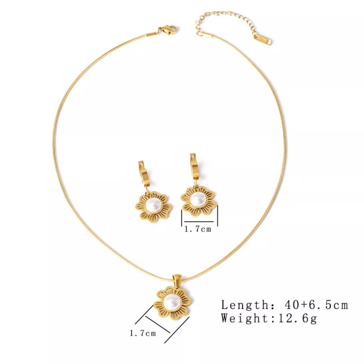 18K Gold - Plated Flower Jewelry Set - MAD RUFFI