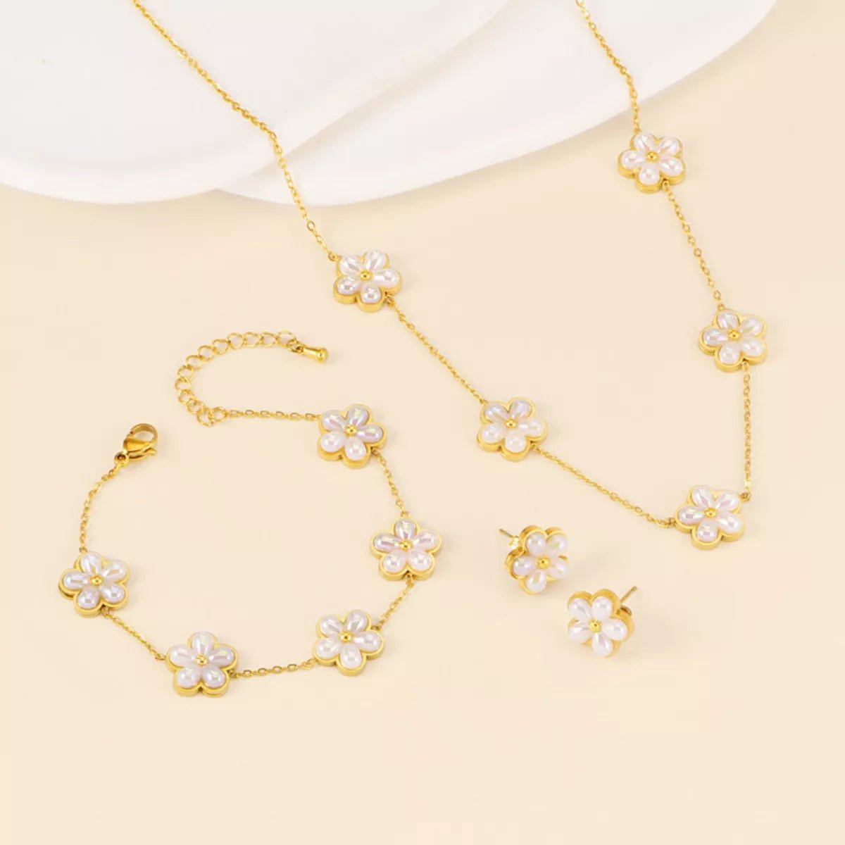 18K Gold - Plated Flower Jewelry Set - MAD RUFFI