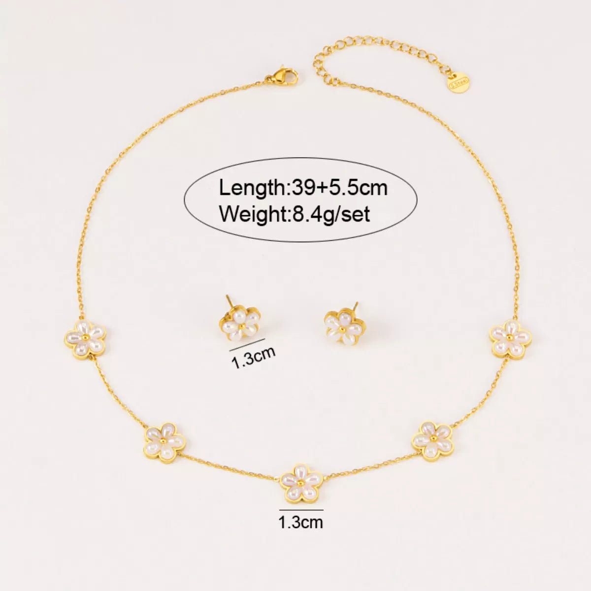 18K Gold - Plated Flower Jewelry Set - MAD RUFFI