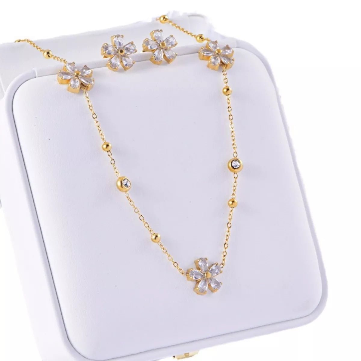 18K Gold - Plated Flower Jewelry Set - MAD RUFFI