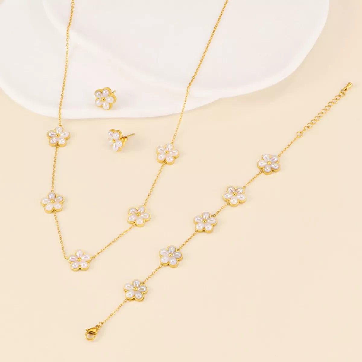 18K Gold - Plated Flower Jewelry Set - MAD RUFFI