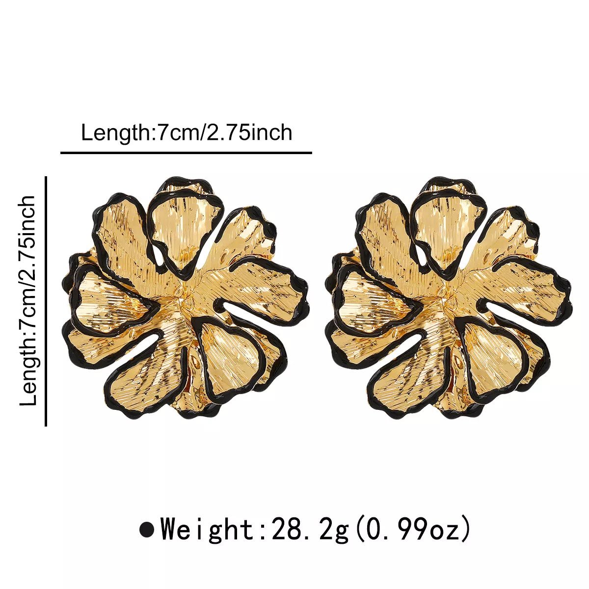 18K Gold - Plated Flower Stud Earrings - MAD RUFFI