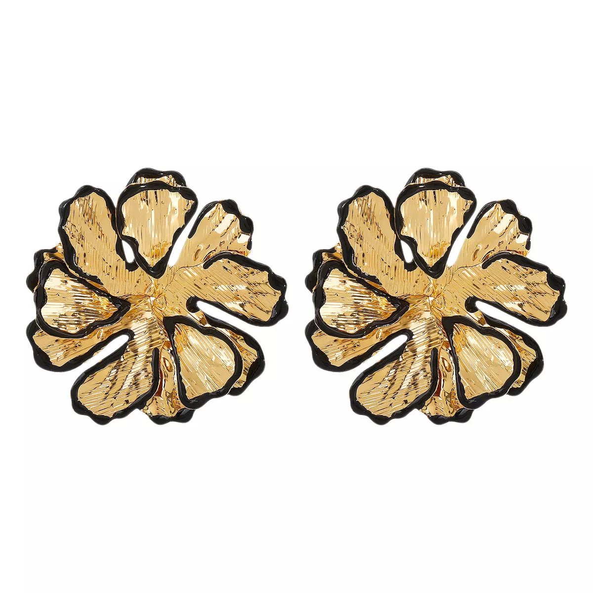18K Gold - Plated Flower Stud Earrings - MAD RUFFI