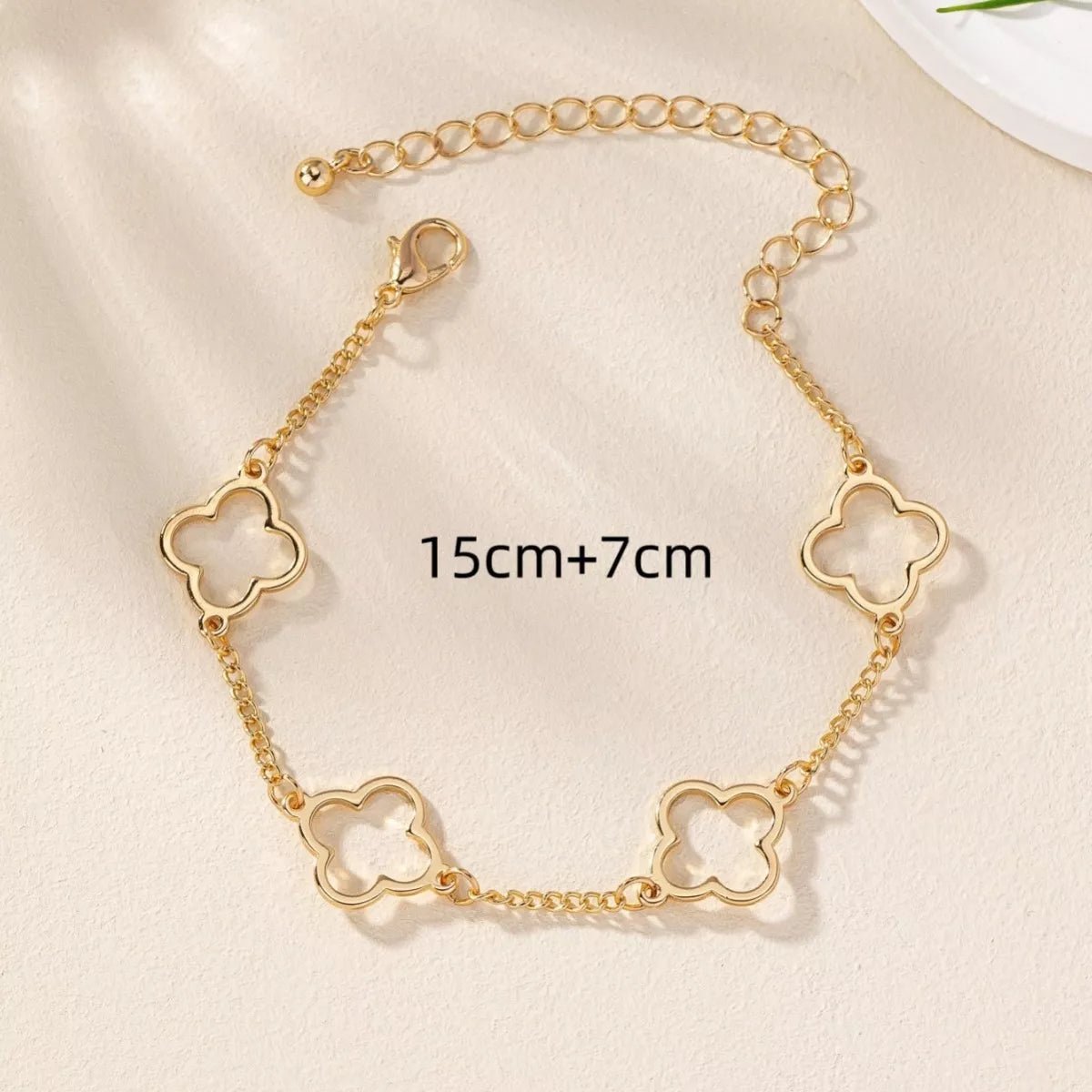 18K Gold - Plated Four Leaf Clover Bracelet - MAD RUFFI