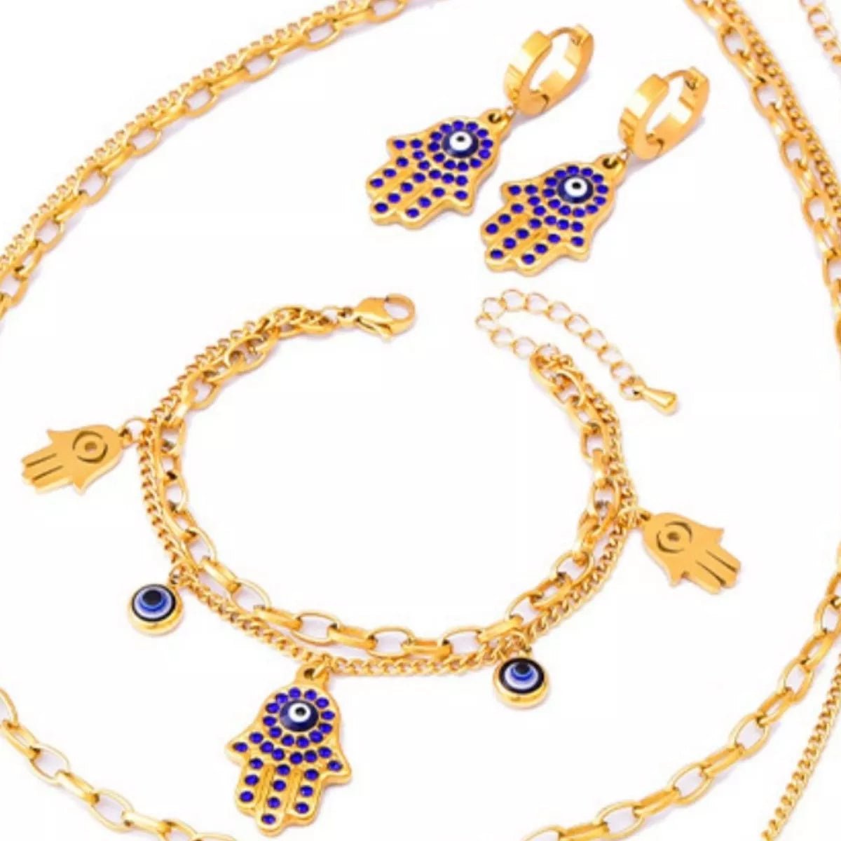 18K Gold - Plated Hand Charm Jewelry Set - MAD RUFFI