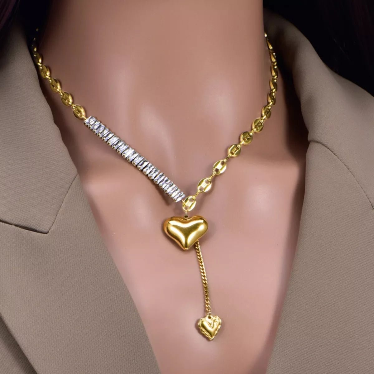 18K Gold - Plated Heart Necklace - MAD RUFFI