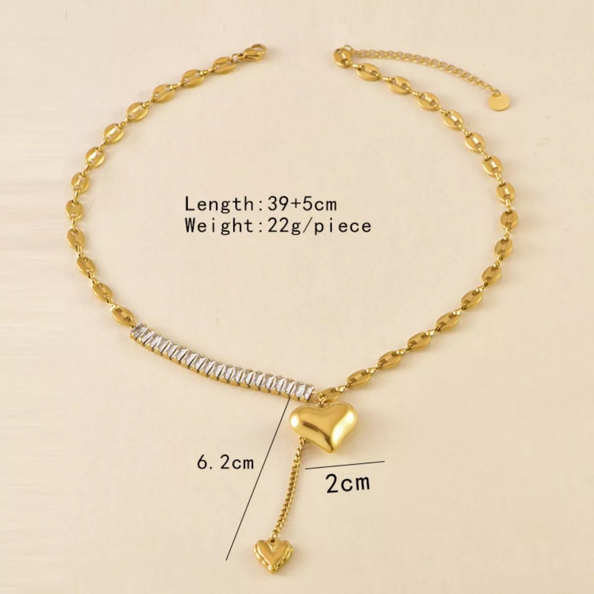 18K Gold - Plated Heart Necklace - MAD RUFFI