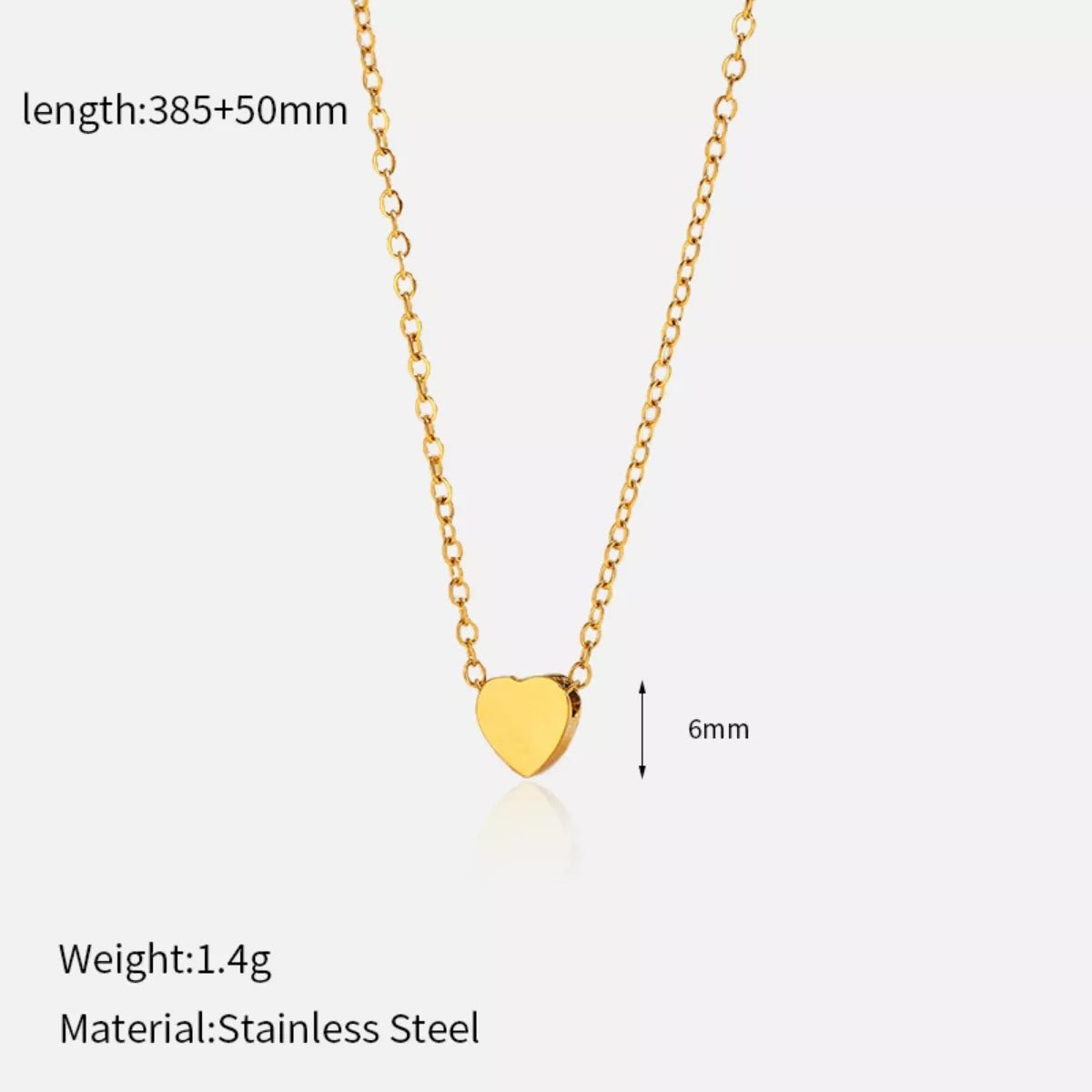 18K Gold - Plated Heart Pendant Necklace - MAD RUFFI