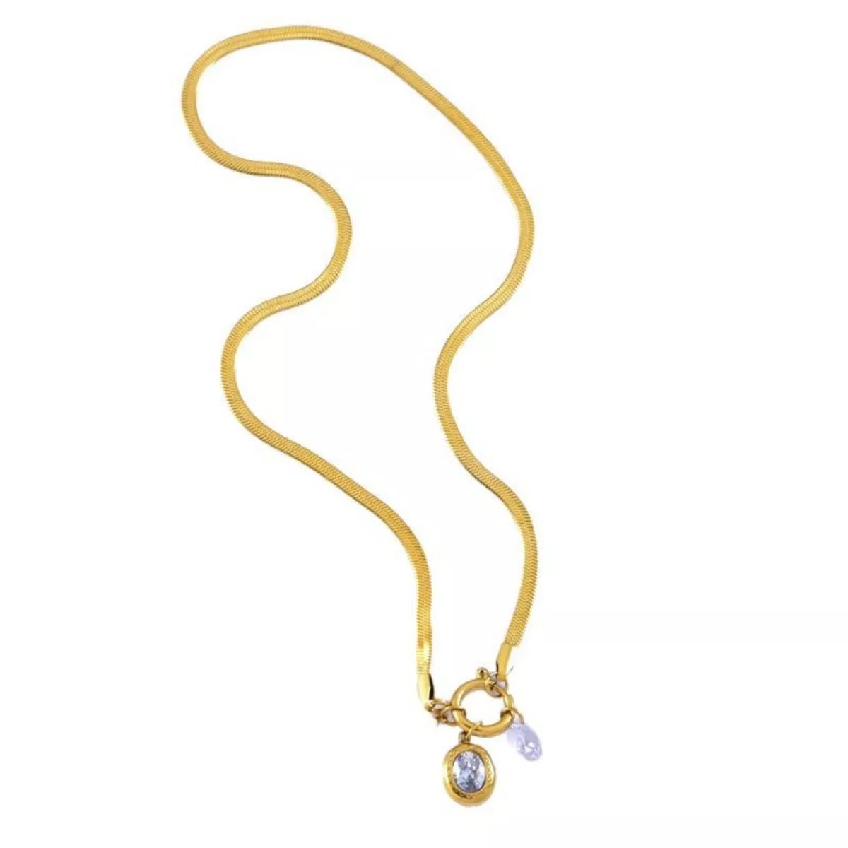 18K Gold - Plated Herringbone Chain Necklace - MAD RUFFI