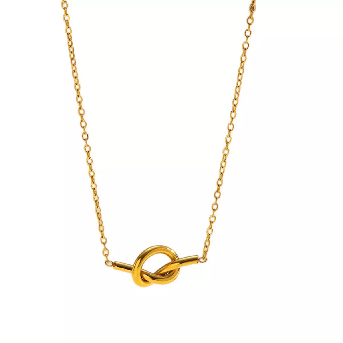 18K Gold - Plated Knot Pendant Necklace - MAD RUFFI
