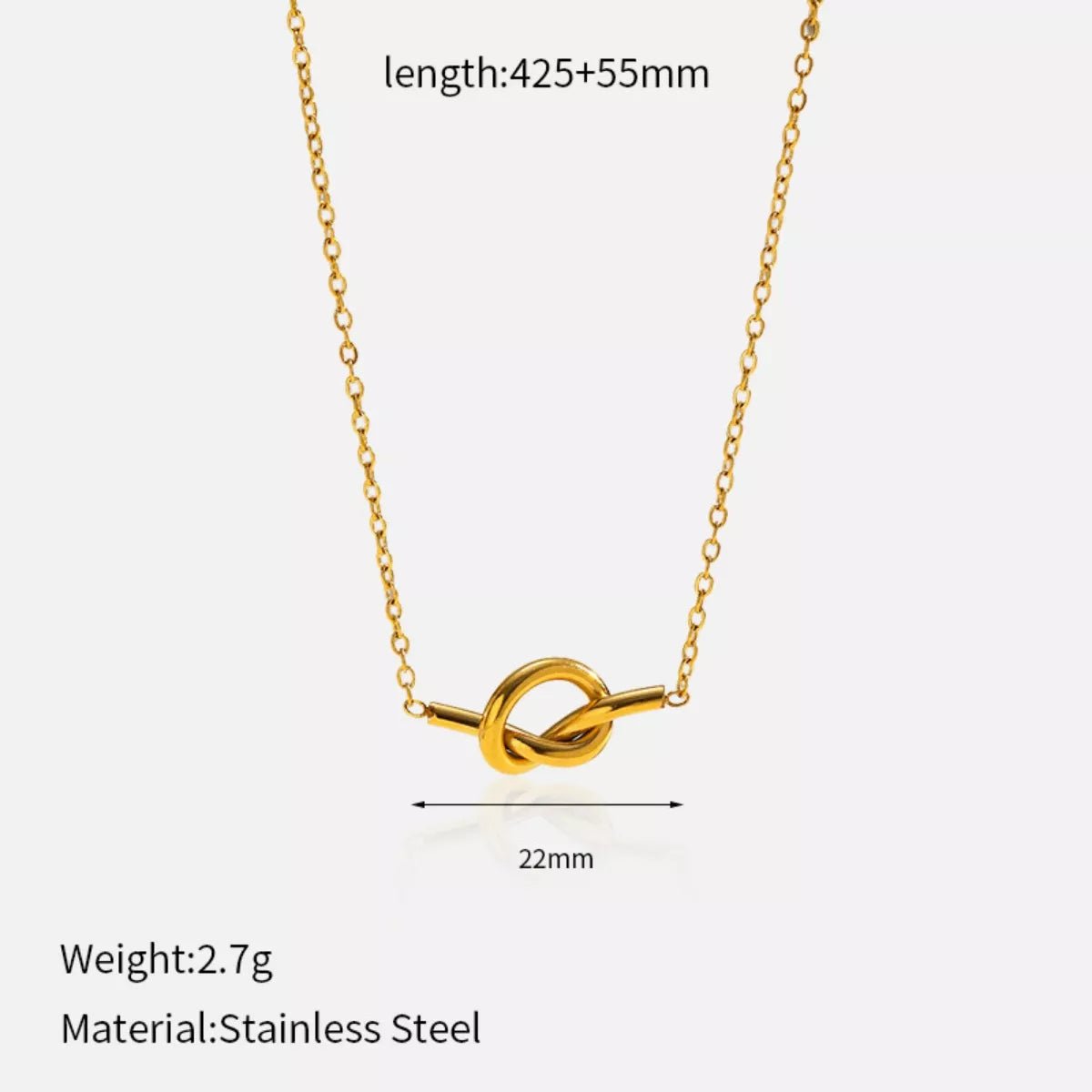 18K Gold - Plated Knot Pendant Necklace - MAD RUFFI