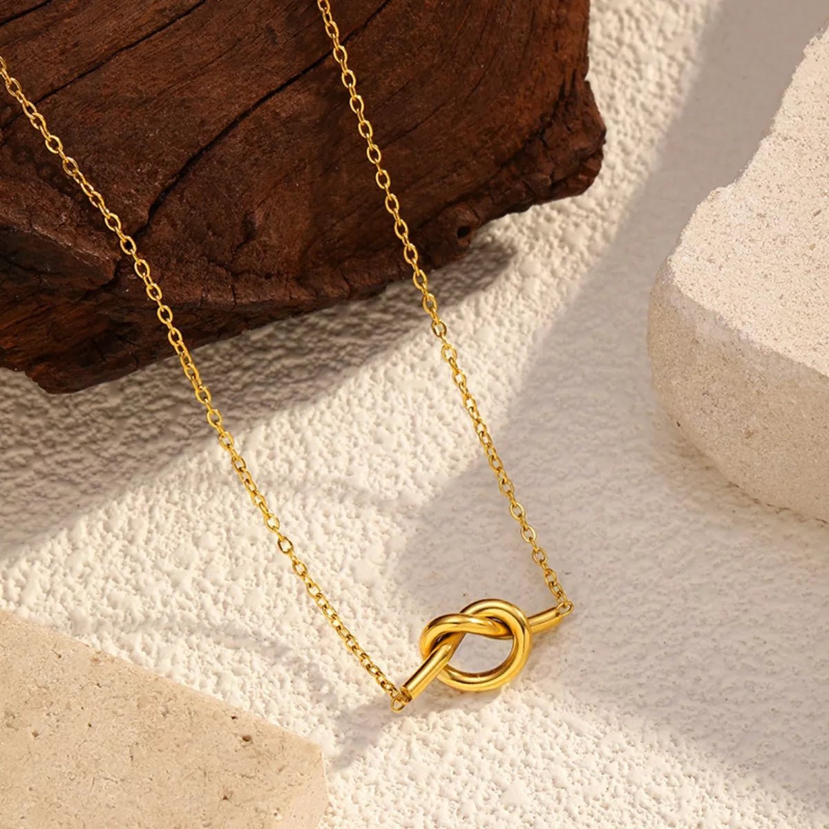18K Gold - Plated Knot Pendant Necklace - MAD RUFFI