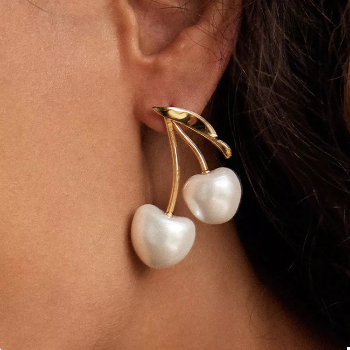 18K Gold - Plated Pearl Cherry Earrings - MAD RUFFI