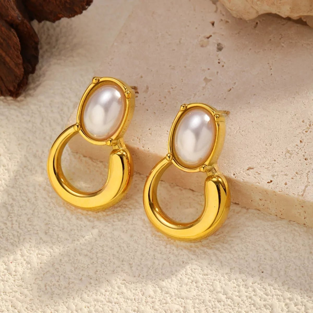18K Gold - Plated Pearl Earrings - MAD RUFFI