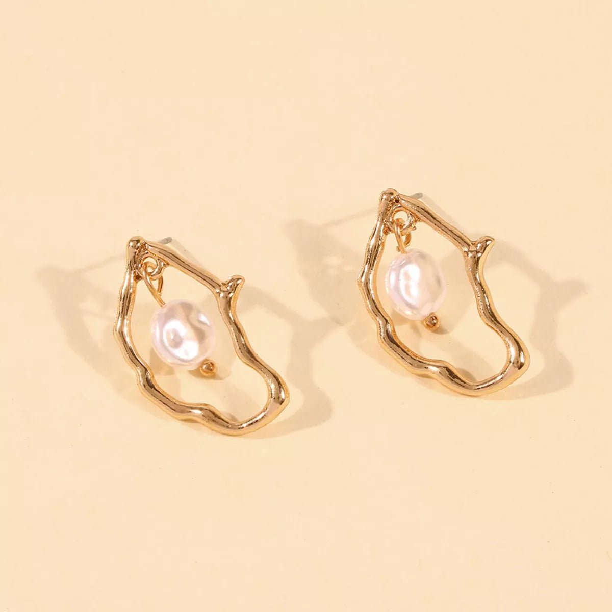 18K Gold - Plated Pearl Earrings - MAD RUFFI