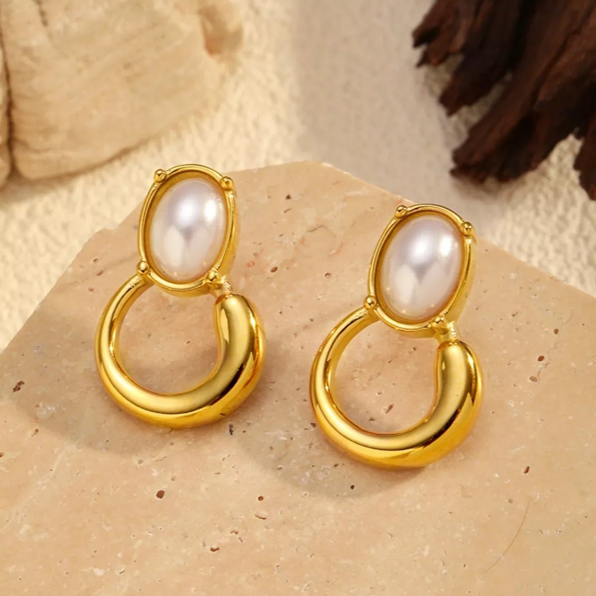 18K Gold - Plated Pearl Earrings - MAD RUFFI