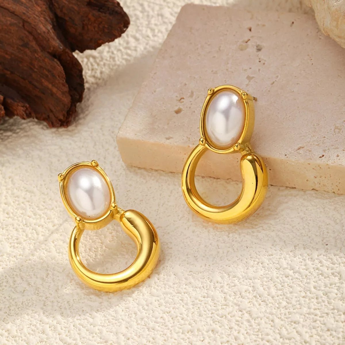 18K Gold - Plated Pearl Earrings - MAD RUFFI