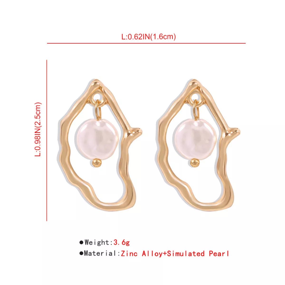 18K Gold - Plated Pearl Earrings - MAD RUFFI