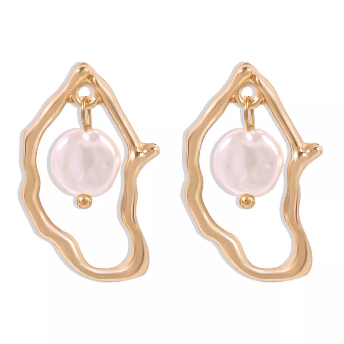 18K Gold - Plated Pearl Earrings - MAD RUFFI