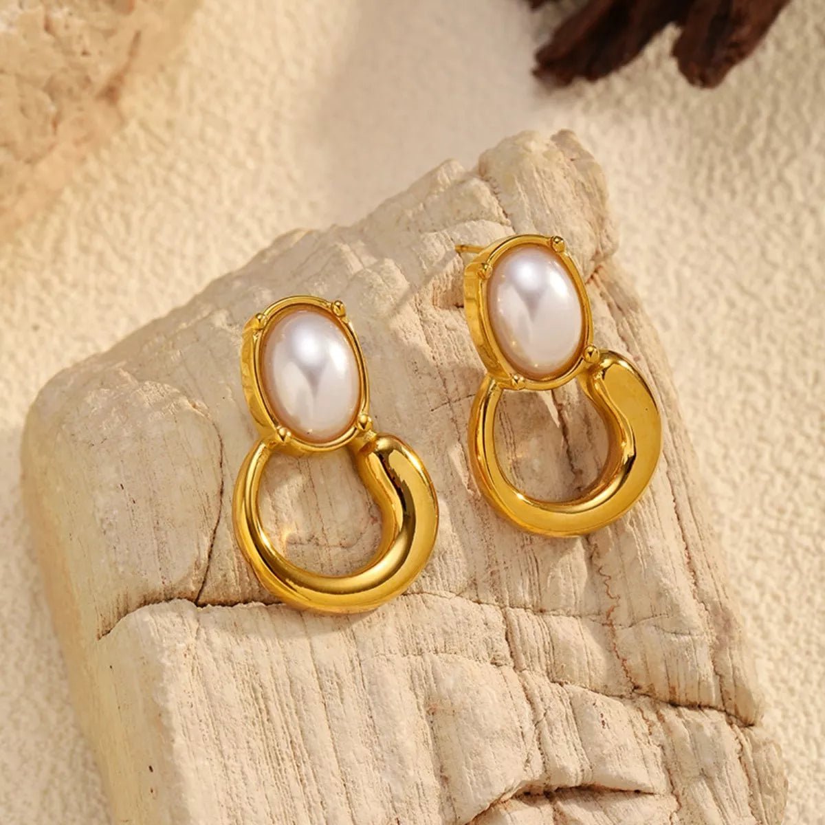 18K Gold - Plated Pearl Earrings - MAD RUFFI