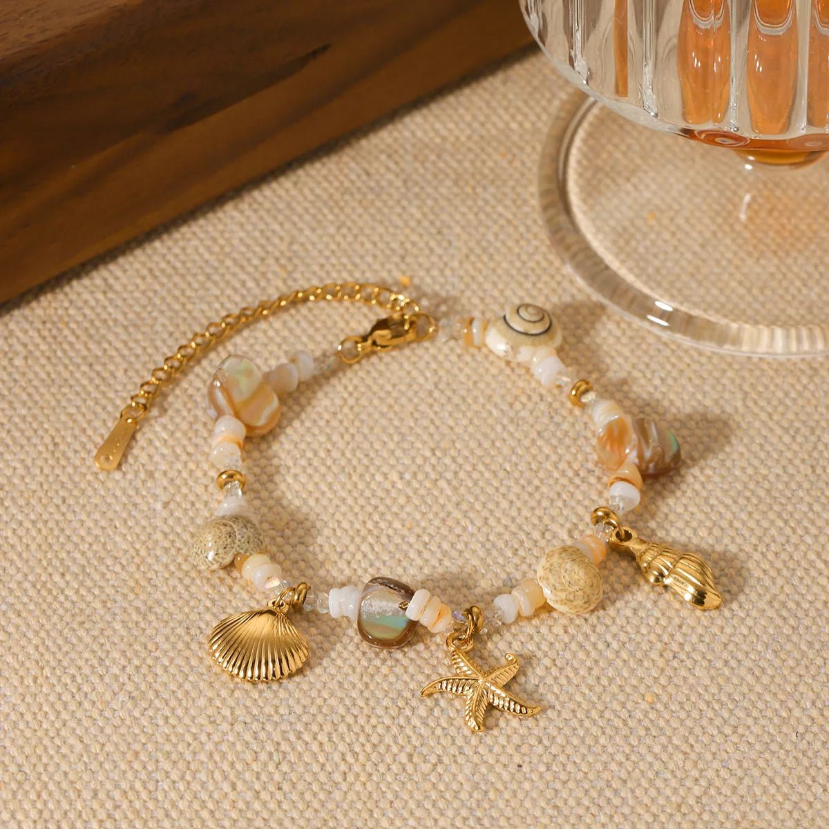 18K Gold - Plated Shell Charm Bracelet - MAD RUFFI